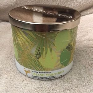 Bath & Body Works island 🏝 margarita scented luminary candle 3 wick jar New